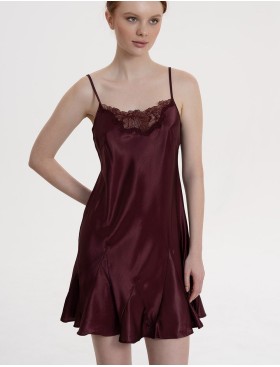 Шелковая сорочка с клиньями Mia-Amore LILIROSE 4591 винный, Цвет: винный, Размеры: 2XL