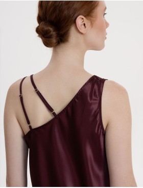 Шёлковая ночная сорочка Mia-Amore LILIROSE 4595 винный, Цвет: винный, Размеры: L, изображение 4