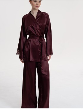 Комплект из однотонного шёлка Mia-Amore LILIROSE 4596 винный, Цвет: винный, Размеры: 2XL, изображение 2