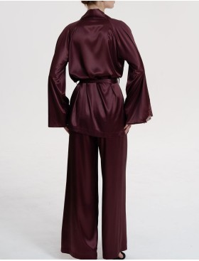 Комплект из однотонного шёлка Mia-Amore LILIROSE 4596 винный, Цвет: винный, Размеры: 2XL, изображение 3