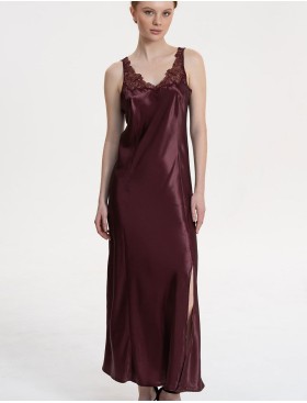 Сорочка с кружевными бретелями Mia-Amore LILIROSE 4598 винный, Цвет: винный, Размеры: 2XL