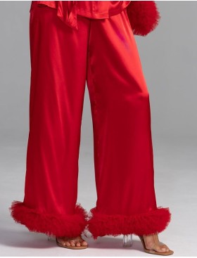 Атласная пижама с рюшами Mia-Amore LOLI 2316 красный, Цвет: красный, Размеры: 2XL, изображение 5