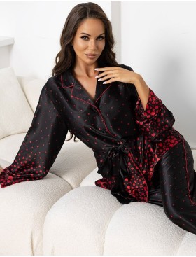 Пижама из атласа Mia-Amore NOEMI 2325, Цвет: черный, Размеры: XL, изображение 3