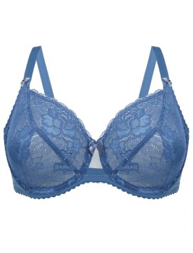 Кружевной мягкий бюстгальтер Misstyle 2595 французский синий, Цвет: французский синий, Размеры: 75C, изображение 3