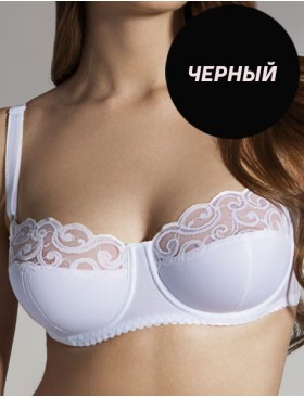 Бюстгальтер балконет с кружевом Misstyle 4124 черный, Цвет: черный, Размеры: 75E