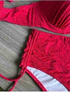 Раздельный модный купальник Sielei ANIMAL MIX AM89 ciliegia, Цвет: ciliegia (вишневый), Размеры: 80D, изображение 5