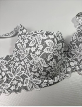 Бюстгальтер балконет кружево биколор Simona M 608 рябушка, Цвет: рябушка, Размеры: 90C, изображение 3