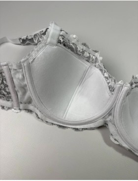 Бюстгальтер балконет кружево биколор Simona M 608 рябушка, Цвет: рябушка, Размеры: 90C, изображение 4