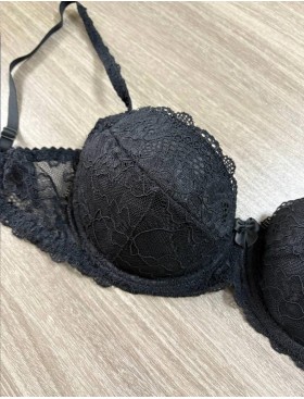 Бюстгальтер балконет пуш-ап классика Simona M 870 черный, Цвет: черный, Размеры: 80E, изображение 4