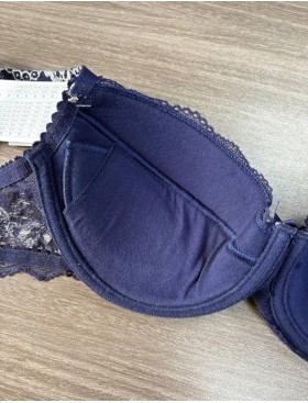 Бюстгальтер балконет пуш-ап биколор Simona M 870 синий-серебро, Цвет: синий-серебро, Размеры: 80E, изображение 5