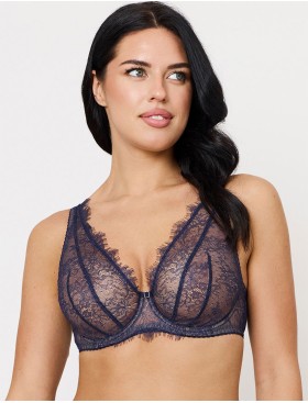 Кружевной бюстгальтер Subtille AMINA bralette soft blueberry, Цвет: черничный, Размеры: 80E, изображение 3