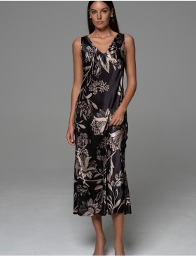 Длинная сорочка из шёлка Mia-Amore CARMINA 4828 черный, Цвет: черный, Размеры: 2XL