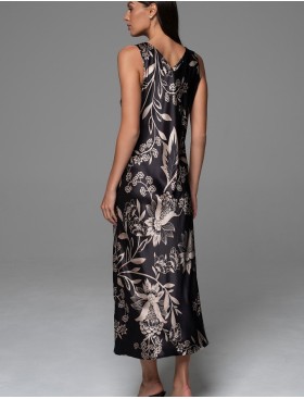 Длинная сорочка из шёлка Mia-Amore CARMINA 4828 черный, Цвет: черный, Размеры: 2XL, изображение 2