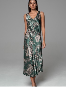 Длинная сорочка из шёлка Mia-Amore CARMINA 4828 изумрудный, Цвет: изумрудный, Размеры: 3XL