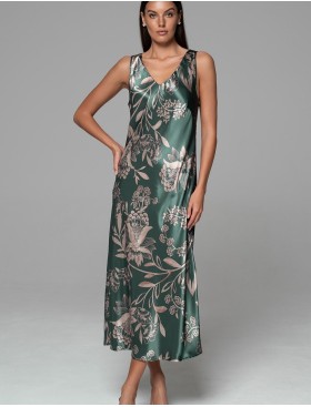 Длинная сорочка из шёлка Mia-Amore CARMINA 4828 изумрудный, Цвет: изумрудный, Размеры: 3XL, изображение 4