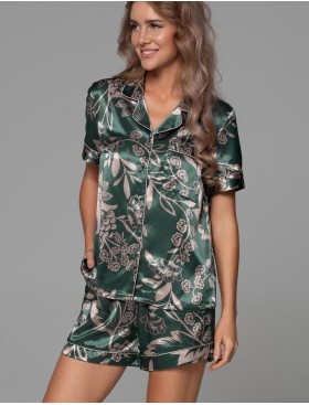 Пижама рубашка с шортами Mia-Amore CARMINA 4844 изумрудный, Цвет: изумрудный, Размеры: 4XL, изображение 3