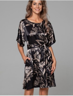 Шёлковая туника с поясом Mia-Amore CARMINA 4845 черный, Цвет: черный, Размеры: S/M