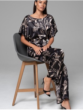 Шёлковая пижама с брюками Mia-Amore CARMINA 4846 черный, Цвет: черный, Размеры: 2XL