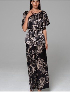 Шёлковая пижама с брюками Mia-Amore CARMINA 4846 черный, Цвет: черный, Размеры: 2XL, изображение 4