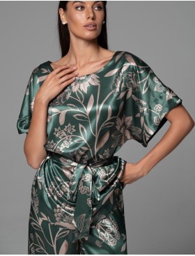 Шёлковая пижама с брюками Mia-Amore CARMINA 4846 изумрудный, Цвет: изумрудный, Размеры: 2XL