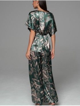 Шёлковая пижама с брюками Mia-Amore CARMINA 4846 изумрудный, Цвет: изумрудный, Размеры: 2XL, изображение 2