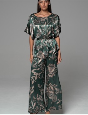 Шёлковая пижама с брюками Mia-Amore CARMINA 4846 изумрудный, Цвет: изумрудный, Размеры: 2XL, изображение 3