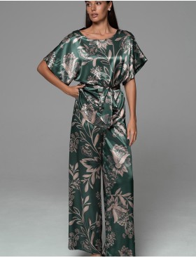 Шёлковая пижама с брюками Mia-Amore CARMINA 4846 изумрудный, Цвет: изумрудный, Размеры: 2XL, изображение 4