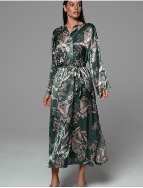 Длинная шёлковая туника Mia-Amore CARMINA 4848 изумрудный, Цвет: изумрудный, Размеры: 2XL/3XL, изображение 2