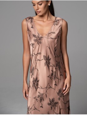 Длинная сорочка с рельефами Mia-Amore SHEILA 4196, Цвет: кофейный, Размеры: 2XL