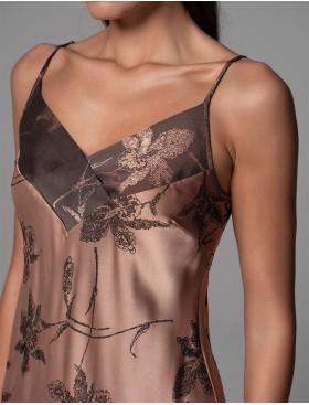 Длинная сорочка из смесового шёлка Mia-Amore SHEILA 4286, Цвет: кофейный, Размеры: 2XL, изображение 3