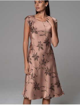 Платье из жаккардового смесового шёлка Mia-Amore SHEILA 4287, Цвет: кофейный, Размеры: 2XL