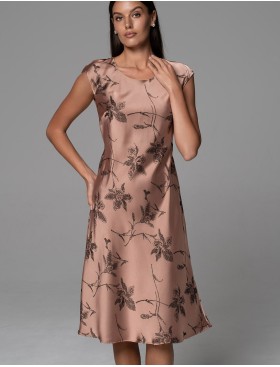 Платье из жаккардового смесового шёлка Mia-Amore SHEILA 4287, Цвет: кофейный, Размеры: 2XL, изображение 4