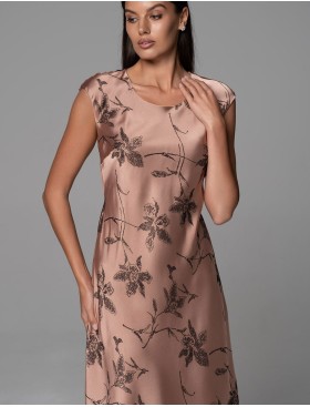 Платье из жаккардового смесового шёлка Mia-Amore SHEILA 4287, Цвет: кофейный, Размеры: 2XL, изображение 3