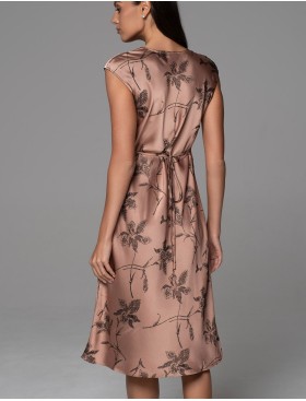 Платье из жаккардового смесового шёлка Mia-Amore SHEILA 4287, Цвет: кофейный, Размеры: 2XL, изображение 2