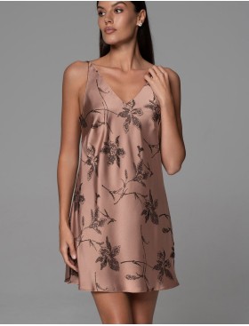 Сорочка из смесового шёлка Mia-Amore SHEILA 4891, Цвет: кофейный, Размеры: 2XL