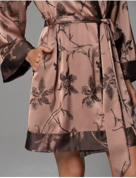 Халат из жаккардового смесового шёлка Mia-Amore SHEILA 4893, Цвет: кофейный, Размеры: 2XL/3XL, изображение 3