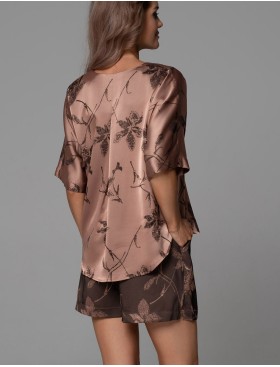 Комплект из жаккардового шёлка Mia-Amore SHEILA 4894, Цвет: кофейный, Размеры: 3XL, изображение 2