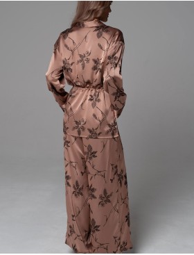 Шёлковая пижама Mia-Amore SHEILA 4895, Цвет: кофейный, Размеры: 2XL, изображение 2