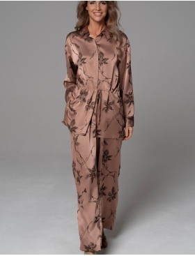 Шёлковая пижама Mia-Amore SHEILA 4895, Цвет: кофейный, Размеры: 2XL, изображение 3