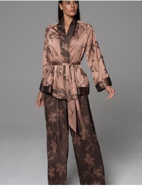 Комплект-тройка из жаккардового шёлка Mia-Amore SHEILA 4896, Цвет: кофейный, Размеры: 2XL