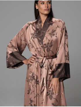 Длинный запашной халат Mia-Amore SHEILA 4899, Цвет: кофейный, Размеры: 2XL/3XL