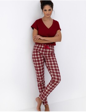 Пижама из футболки и брюк Sensis ALIVIA, Цвет: тёмно-красный, Размеры: M, изображение 4
