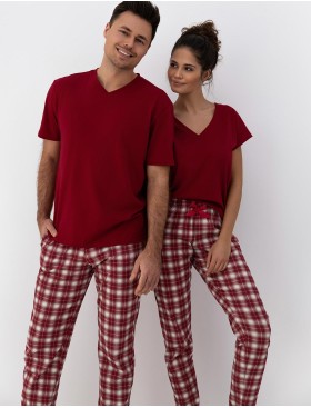 Хлопковая мужская пижама Sensis MATTHEW, Цвет: тёмно-красный, Размеры: M, изображение 3