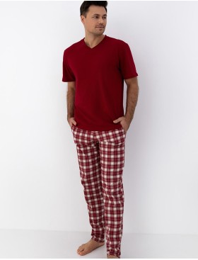 Хлопковая мужская пижама Sensis MATTHEW, Цвет: тёмно-красный, Размеры: M, изображение 4