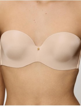 Гладкий бюстгальтер бандо Triumph BODY MAKE-UP ESSENTIALS WDP бежевый, Цвет: бежевый, Размеры: 70E, изображение 3