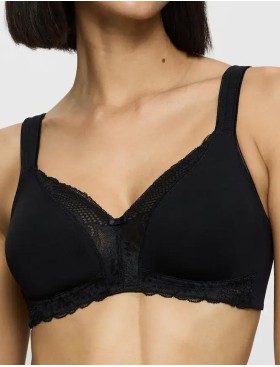 Бюстгальтер без косточек Triumph MODERN LACE+COTTON N чёрный, Цвет: чёрный, Размеры: 75A