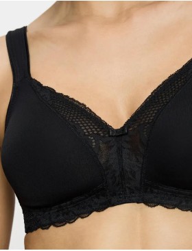 Бюстгальтер без косточек Triumph MODERN LACE+COTTON N чёрный, Цвет: чёрный, Размеры: 75A, изображение 3