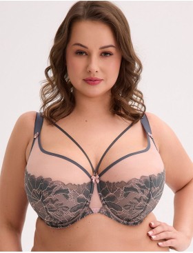 Бюстгальтер полумягкий большого размера Gaia 1318 PRIYA PU maxi графит, Цвет: графит, Размеры: 70K, изображение 4