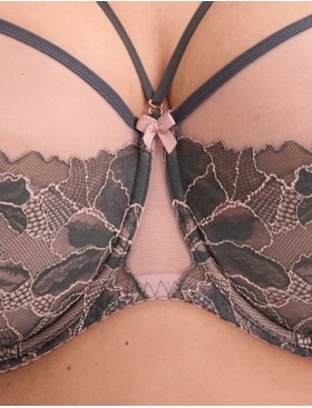 Бюстгальтер полумягкий большого размера Gaia 1318 PRIYA PU maxi графит, Цвет: графит, Размеры: 70K, изображение 3