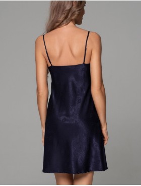 Сорочка из жаккардового шёлка Mia-Amore ANORA 4800 темно-синий, Цвет: темно-синий, Размеры: 2XL, изображение 2